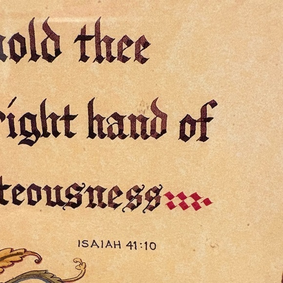 Home Interiors framed art bible verse Isaiah 41:10, which reads: "Fear thou not” - Picture 3 of 7